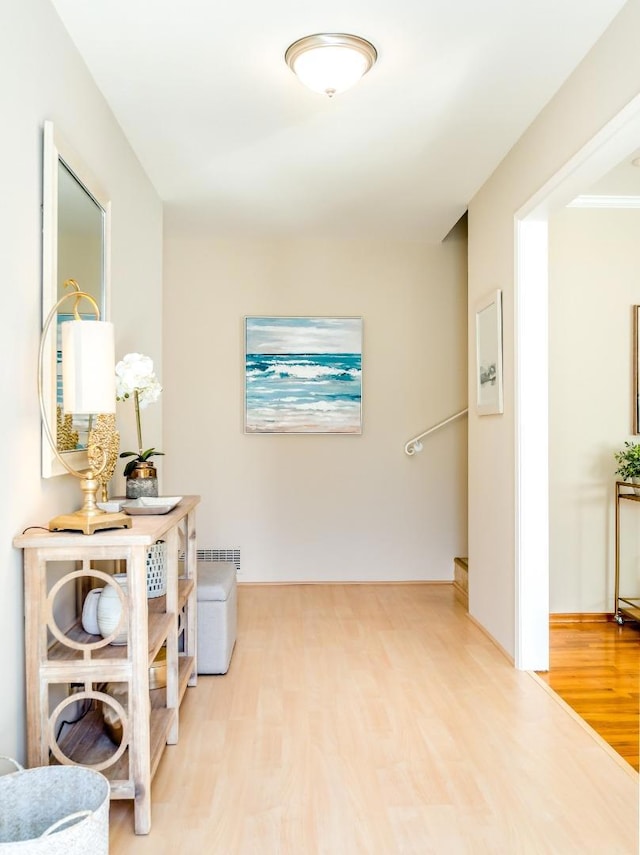 hallway featuring light hardwood / wood-style floors