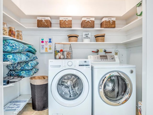 laundry room featuring washer and dryer