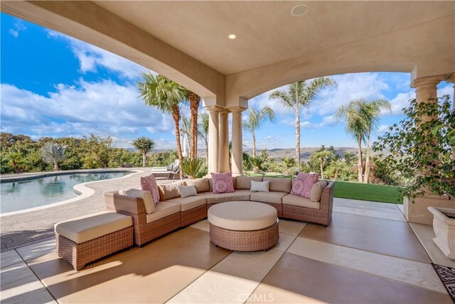 view of patio with an outdoor hangout area