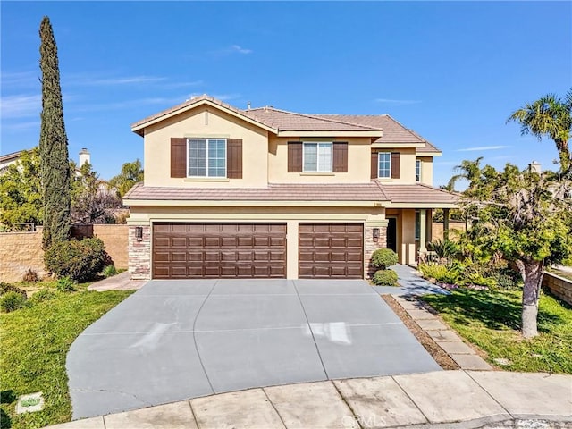 view of property with a garage