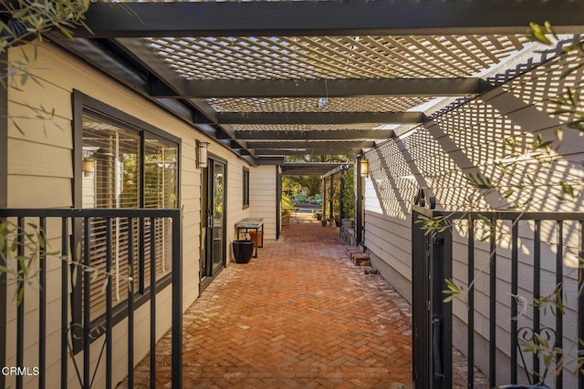 view of patio with a pergola