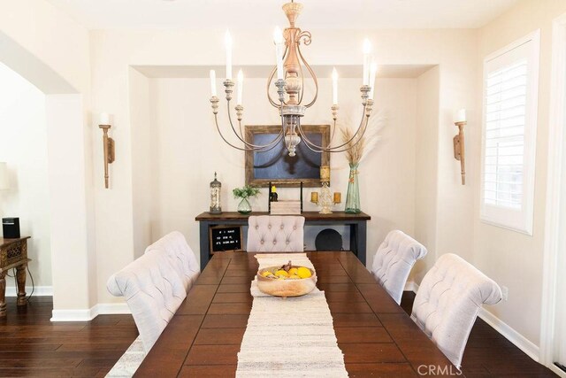 dining room featuring dark hardwood / wood-style flooring