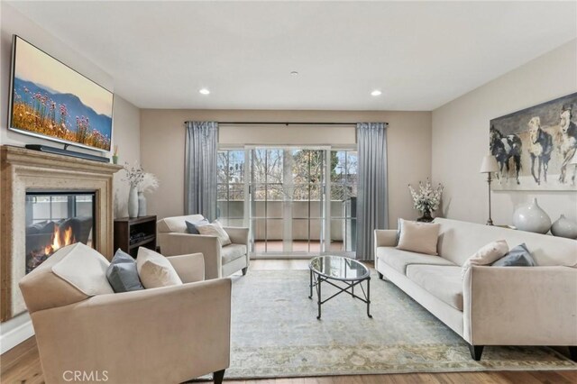 living room featuring wood-type flooring