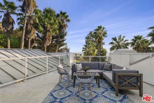 view of patio featuring an outdoor hangout area