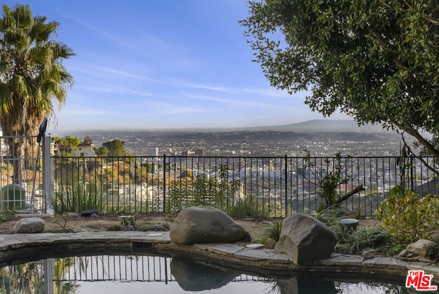 exterior space featuring a mountain view