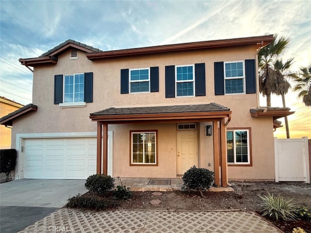 view of front of house featuring a garage