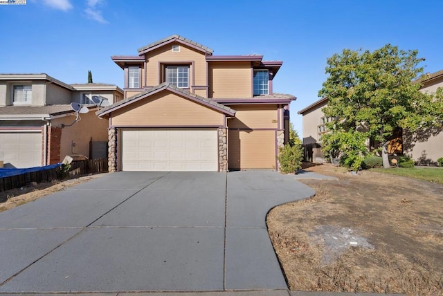 view of front facade with a garage