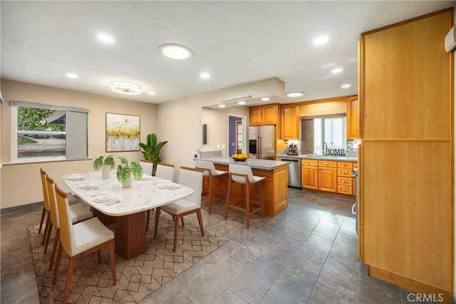 dining room with sink