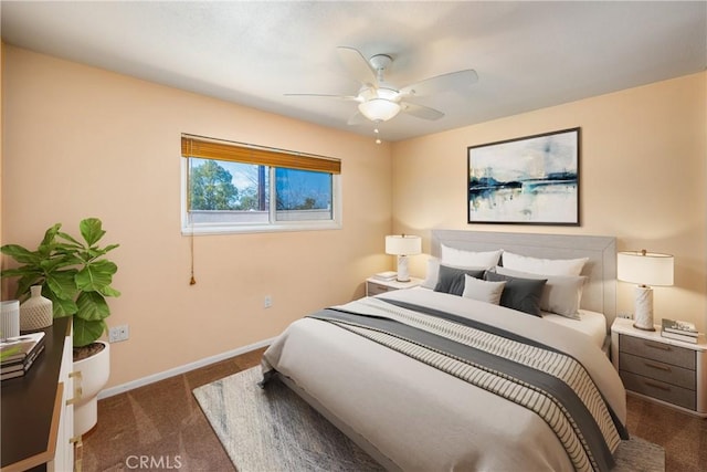 bedroom with carpet and ceiling fan