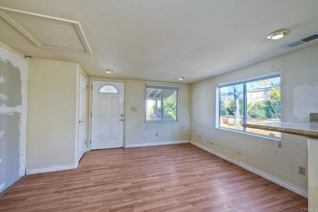 foyer featuring light hardwood / wood-style flooring