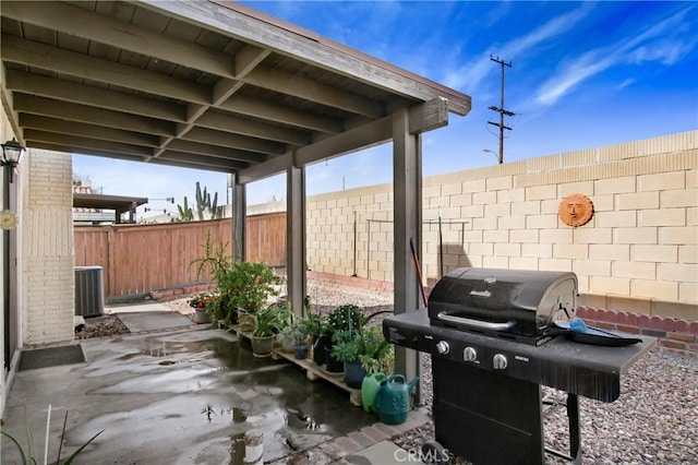 view of patio featuring area for grilling