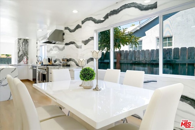 dining area with sink and a healthy amount of sunlight