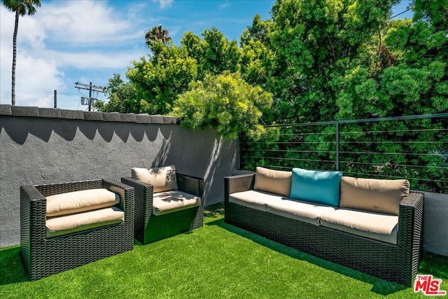 view of patio featuring outdoor lounge area