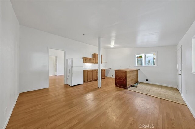 interior space with light hardwood / wood-style floors