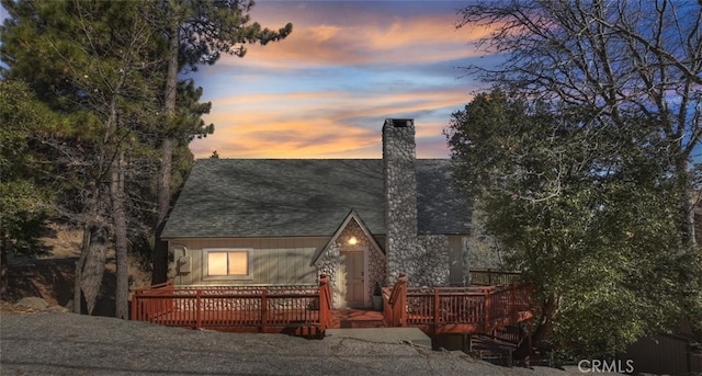 view of front of house featuring a deck