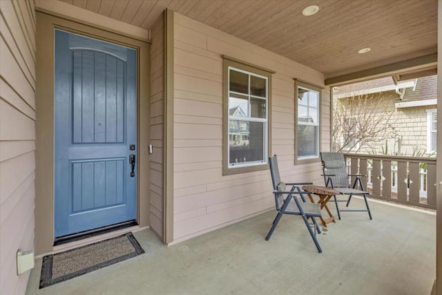 entrance to property with a porch