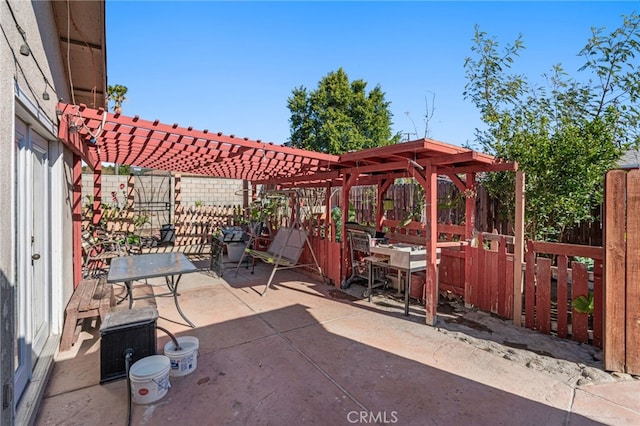 view of patio / terrace with a pergola