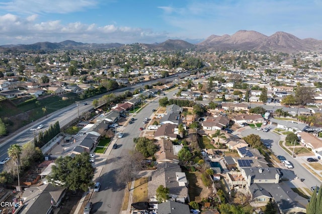 drone / aerial view with a mountain view