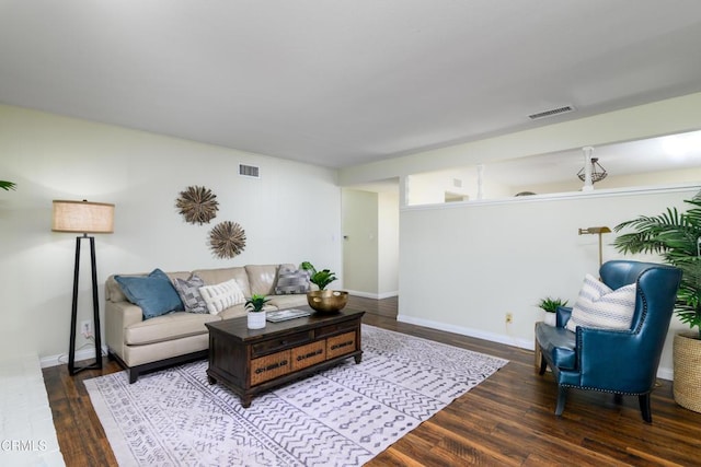 living room featuring hardwood / wood-style flooring