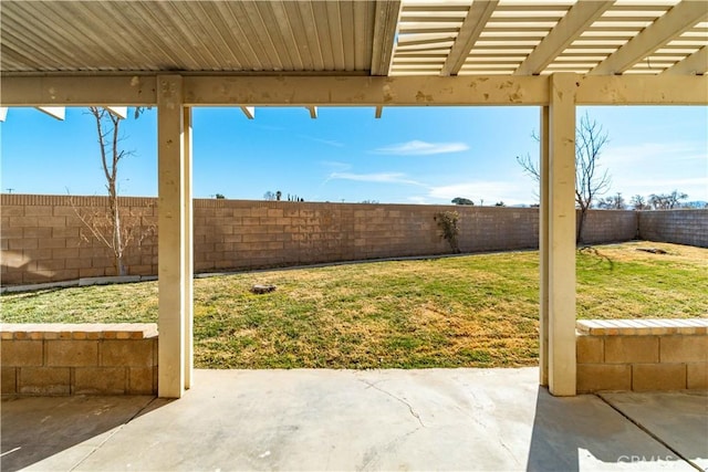 view of yard featuring a patio