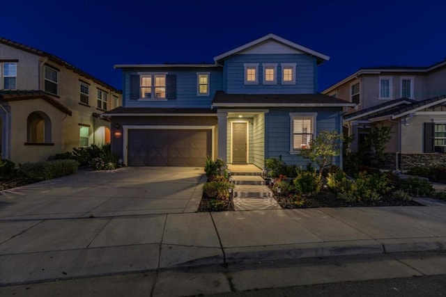 view of front of house featuring a garage