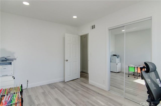 office featuring light wood-type flooring