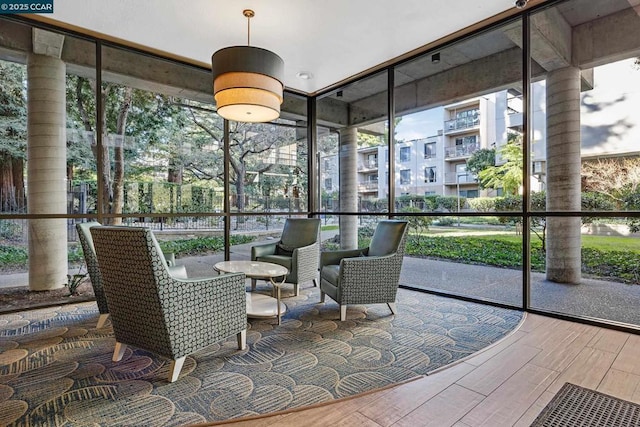 view of sunroom