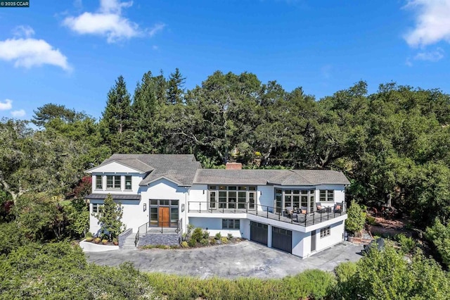 view of front of home with a garage