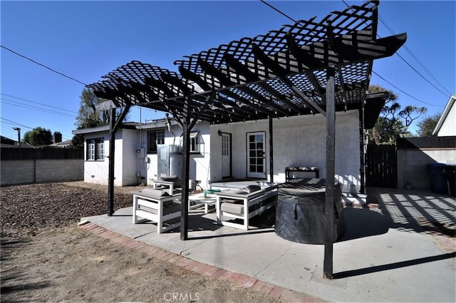 view of patio with a pergola