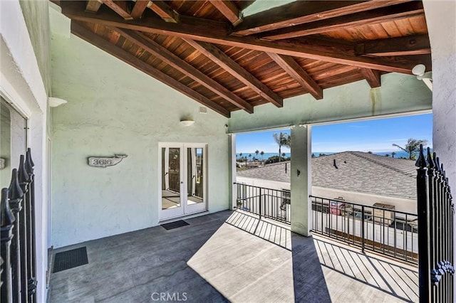 view of patio featuring french doors