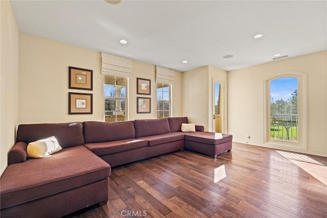 37 Triple Leaf, Irvine, CA 92620 - living area featuring healthy amount of natural light, wood finished floors, recessed lighting, and baseboards
