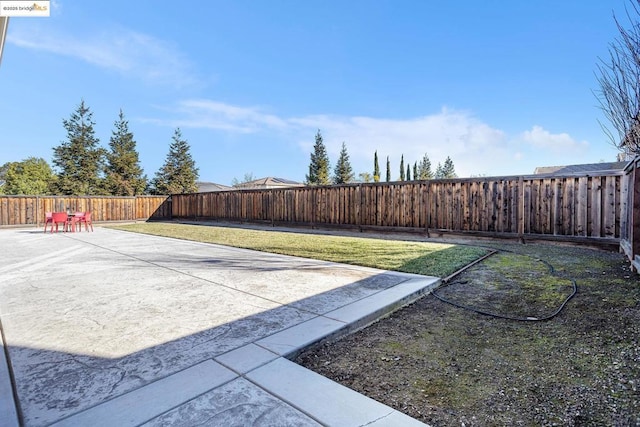 view of yard with a patio area