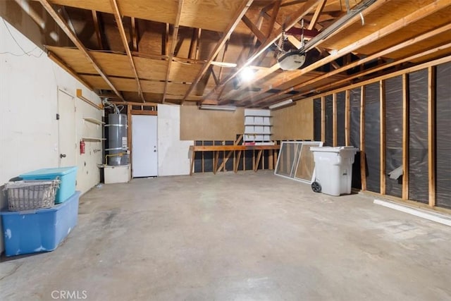 interior space featuring strapped water heater