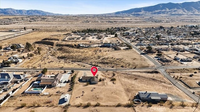 aerial view with a mountain view