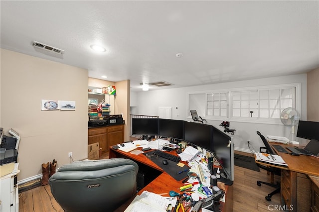 office featuring light wood-type flooring