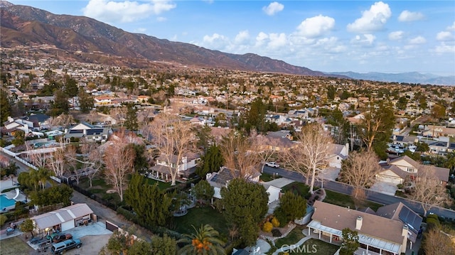 aerial view with a mountain view