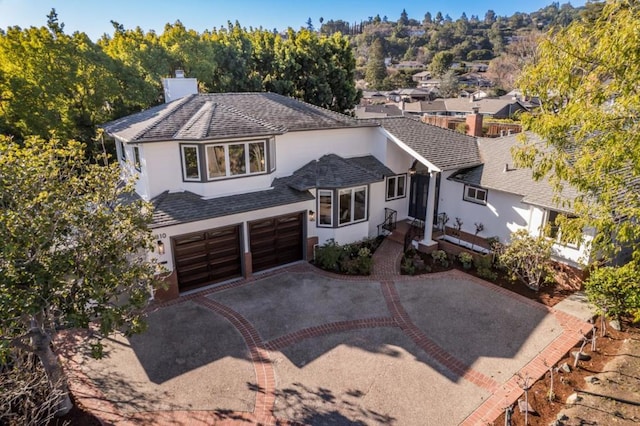 view of front of house with a garage