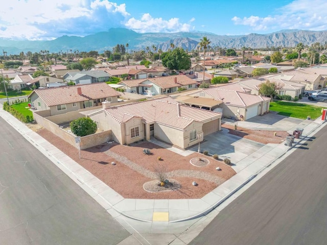 bird's eye view featuring a mountain view