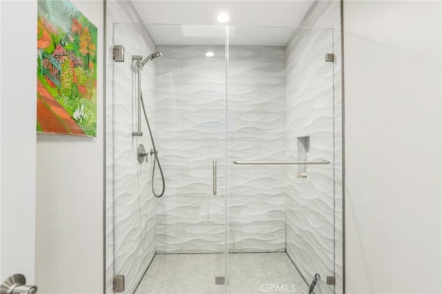 bathroom featuring walk in shower