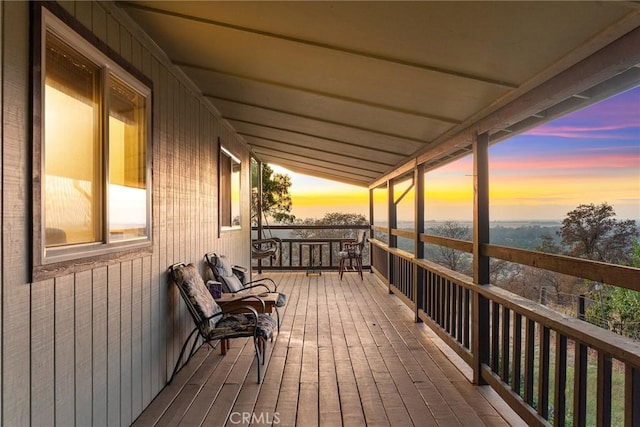 view of deck at dusk