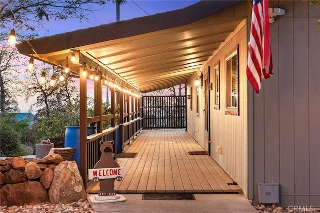 view of deck at dusk