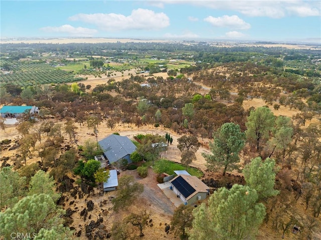 birds eye view of property featuring a rural view