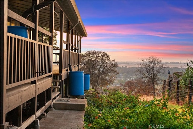 view of property exterior at dusk