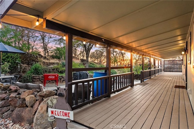 view of deck at dusk