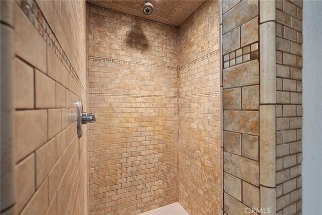 bathroom with tiled shower