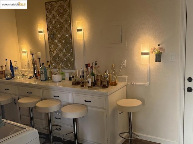 bar with white cabinets