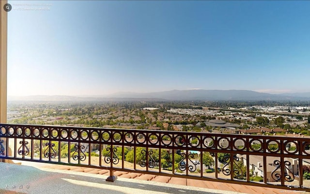 balcony with a mountain view