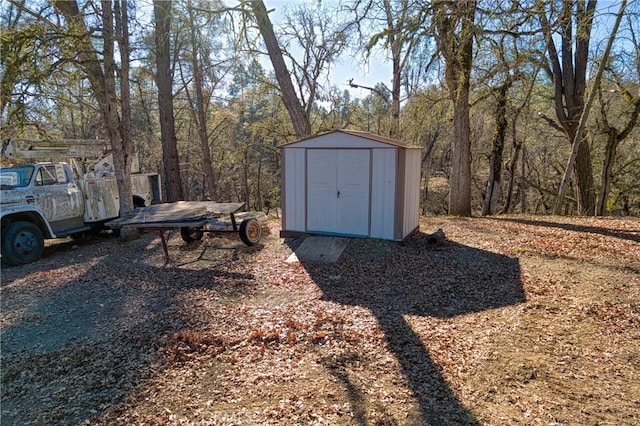 view of shed