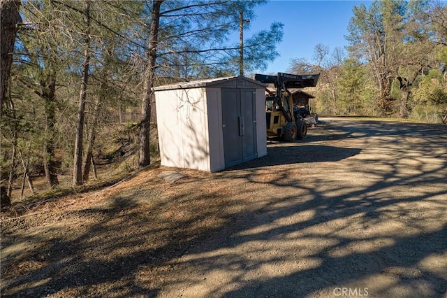 view of shed