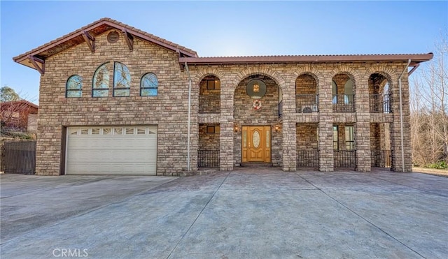 view of property featuring a garage